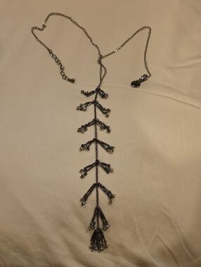 Delicate Black Branch Drop Necklace - Women Jewelry